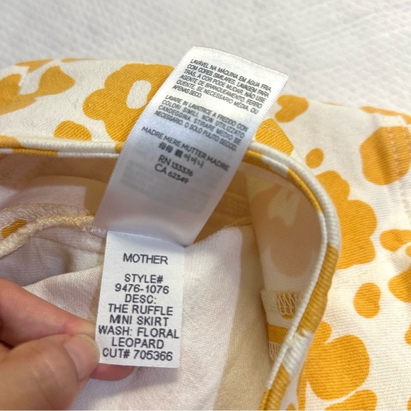 MOTHER The Ruffle Mini Skirt Leopard - Yellow SZ 25 - Picture 2 of 8